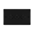 BG Nexus Metal Matt Black 3G Dimmer Switch NFB83