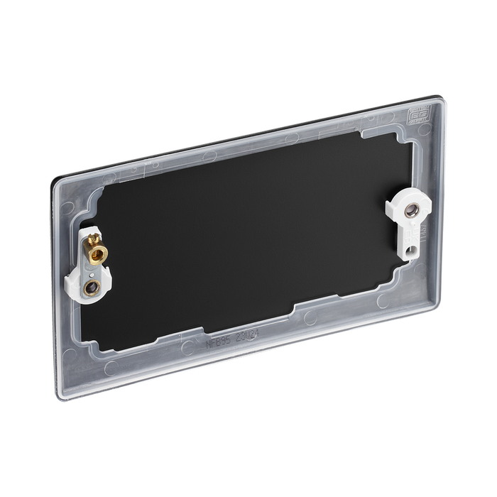 BG Nexus Metal Matt Black Double Blank Plate NFB95
