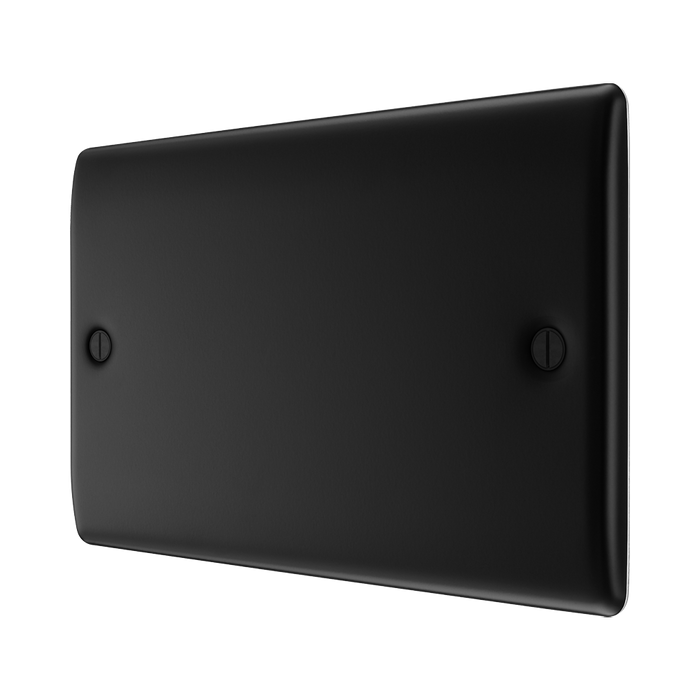 BG Nexus Metal Matt Black Double Blank Plate NFB95