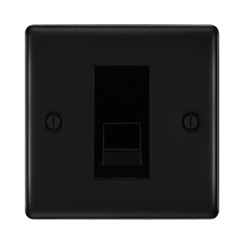 BG Nexus Metal Matt Black Master Telephone Socket NFBBTM1