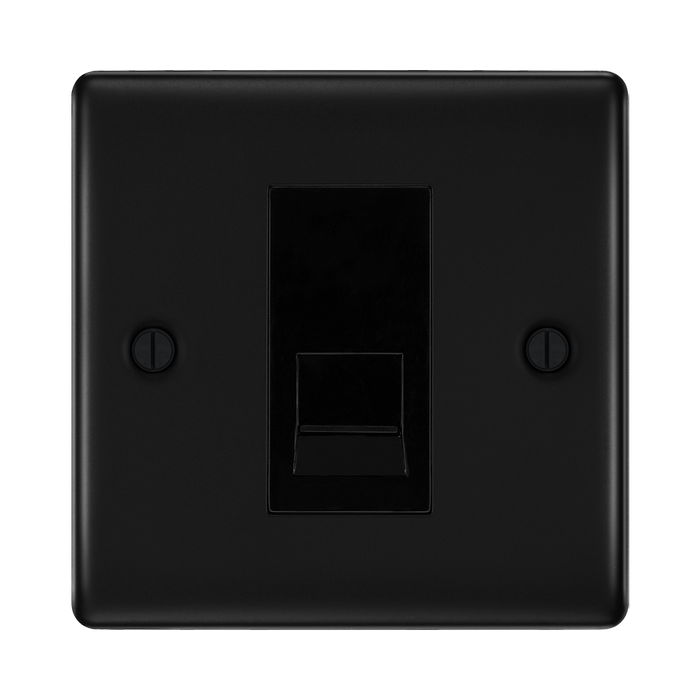 BG Nexus Metal Matt Black Master Telephone Socket NFBBTM1