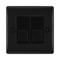 BG Nexus Metal Matt Black Double Master Telephone Socket NFBBTM2B