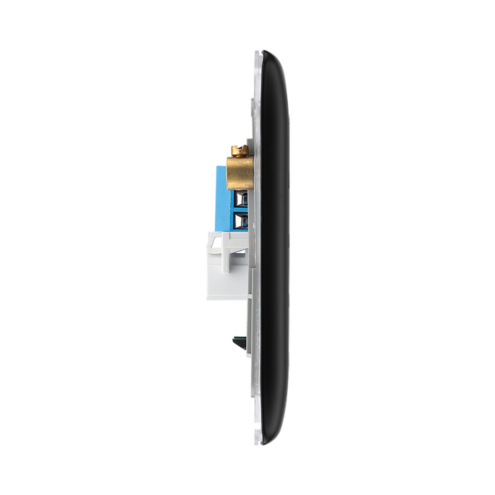 BG Nexus Metal Matt Black Secondary Telephone Socket NFBBTS1