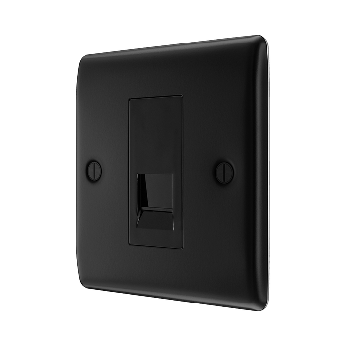 BG Nexus Metal Matt Black Secondary Telephone Socket NFBBTS1