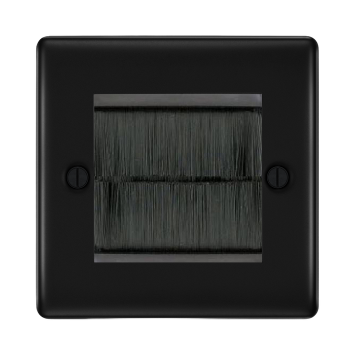 BG Nexus Metal Matt Black 2G Cable Brush Outlet NFBEMS2BR Available from RS Electrical Supplies