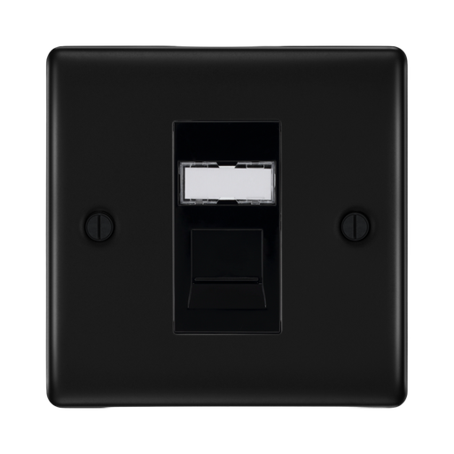 BG Nexus Metal Matt Black RJ45 Cat6 Data Outlet NFBRJ4516B Available from RS Electrical Supplies