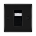 BG Nexus Metal Matt Black RJ45 Cat5E Data Outlet NFBRJ451B