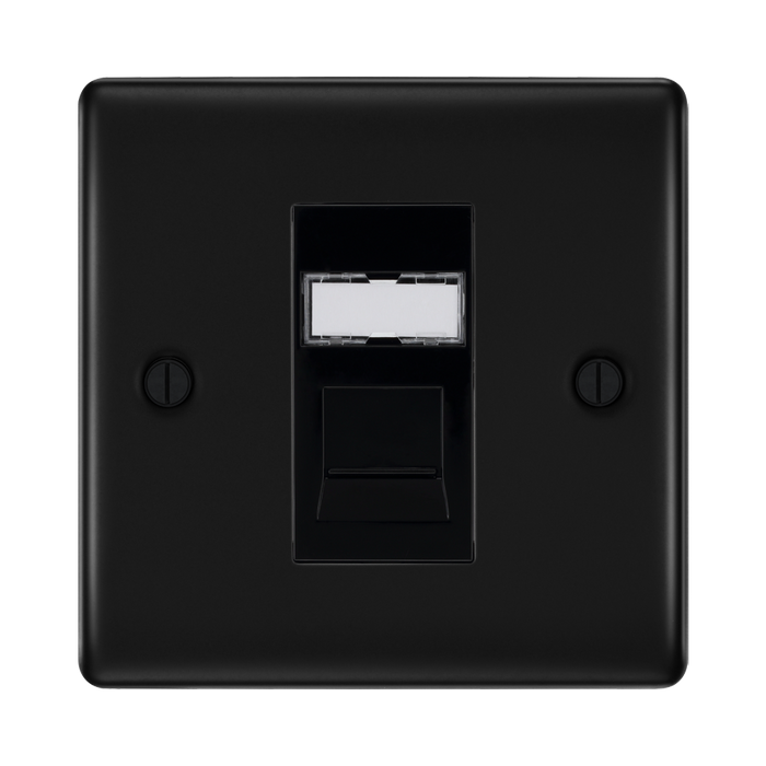 BG Nexus Metal Matt Black RJ45 Cat5E Data Outlet NFBRJ451B