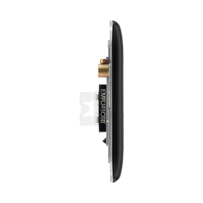 BG Nexus Metal Matt Black Double RJ45 Cat5E Data Outlet NFBRJ452B