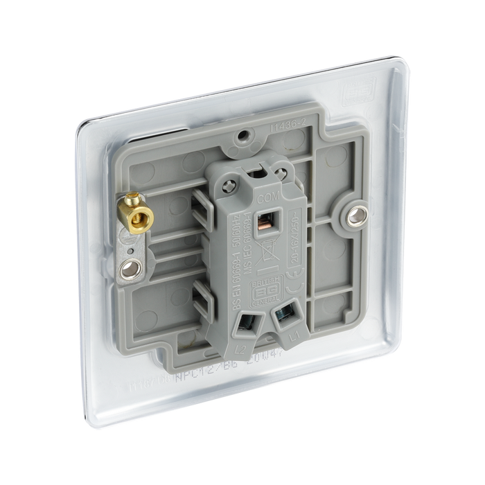 BG Nexus Metal Polished Chrome 1G 2W Light Switch NPC12