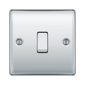 BG Nexus Metal Polished Chrome 1G 2W Light Switch NPC12