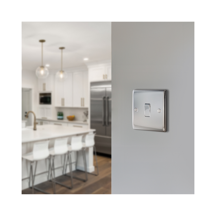 BG Nexus Metal Polished Chrome Intermediate Light Switch NPC13
