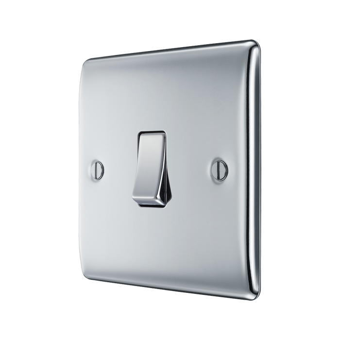 BG Nexus Metal Polished Chrome Intermediate Light Switch NPC13