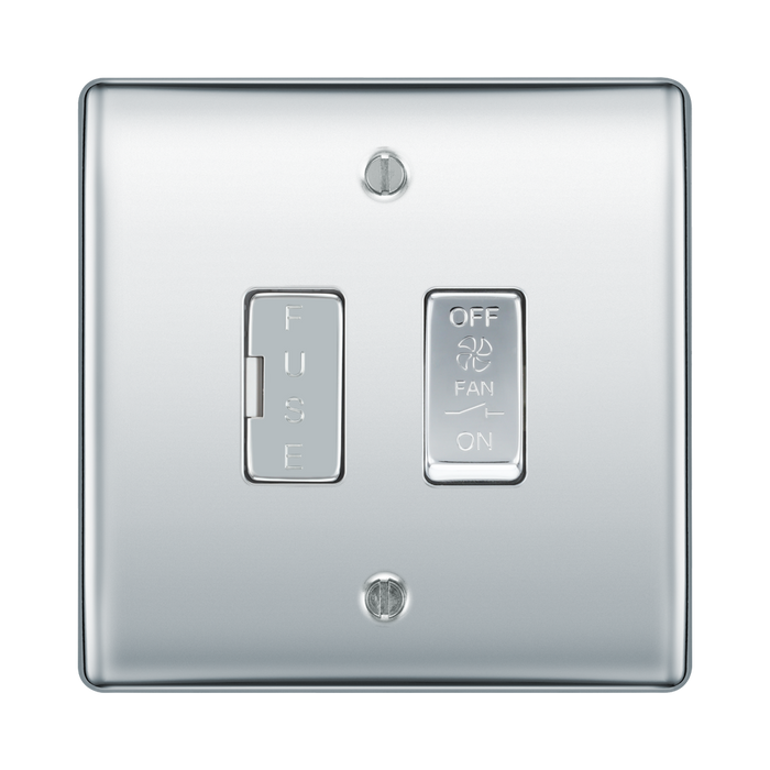 BG Nexus Metal Polished Chrome Fused Fan Isolator Switch NPC15F