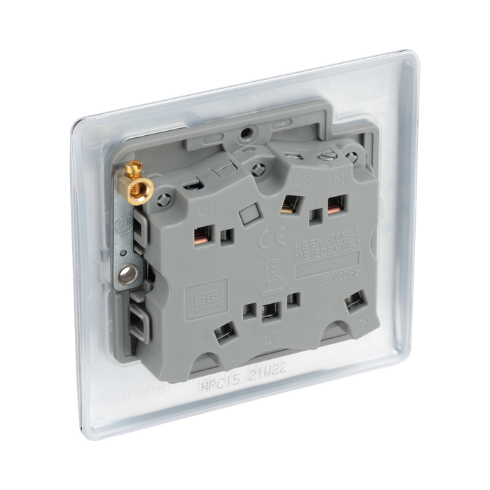 BG Nexus Metal Polished Chrome Fan Isolator Switch NPC15