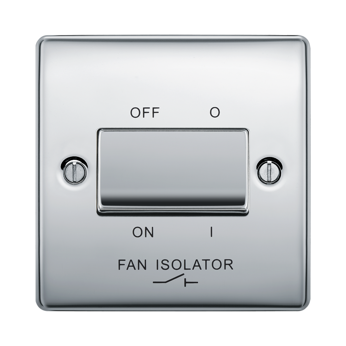 BG Nexus Metal Polished Chrome Fan Isolator Switch NPC15