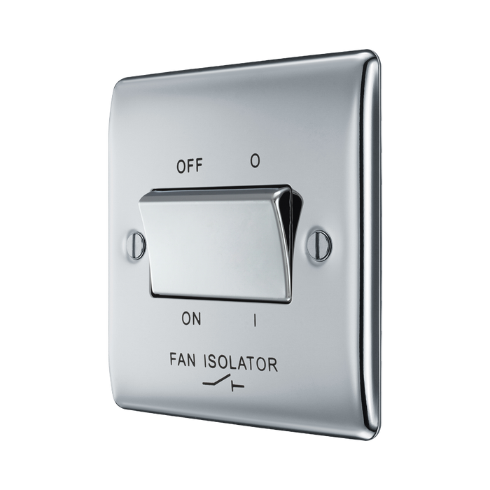 BG Nexus Metal Polished Chrome Fan Isolator Switch NPC15