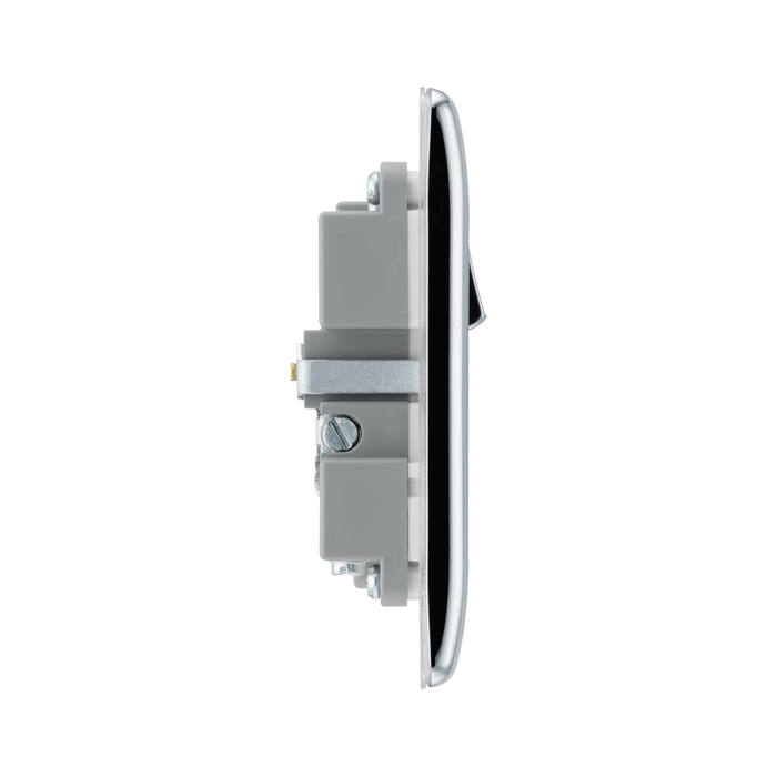 BG Nexus Metal Polished Chrome 13A Single A+C USB Socket NPC21UAC18W