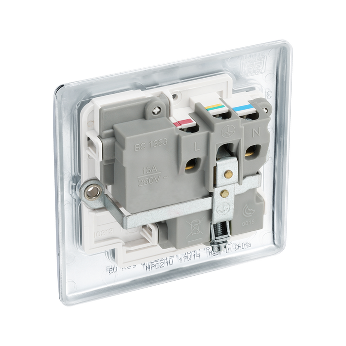 BG Nexus Metal Polished Chrome 13A Single Socket NPC21W