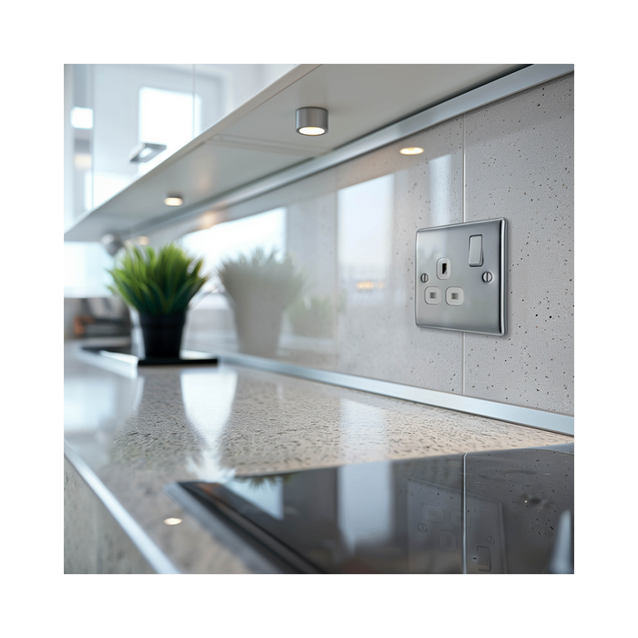 BG Nexus Metal Polished Chrome 13A Single Socket NPC21W