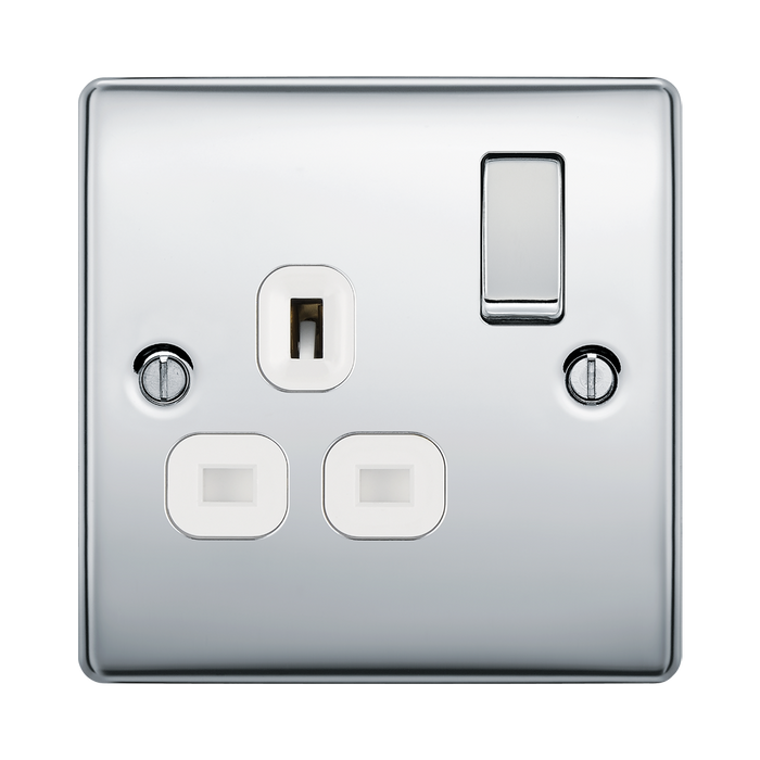 BG Nexus Metal Polished Chrome 13A Single Socket NPC21W