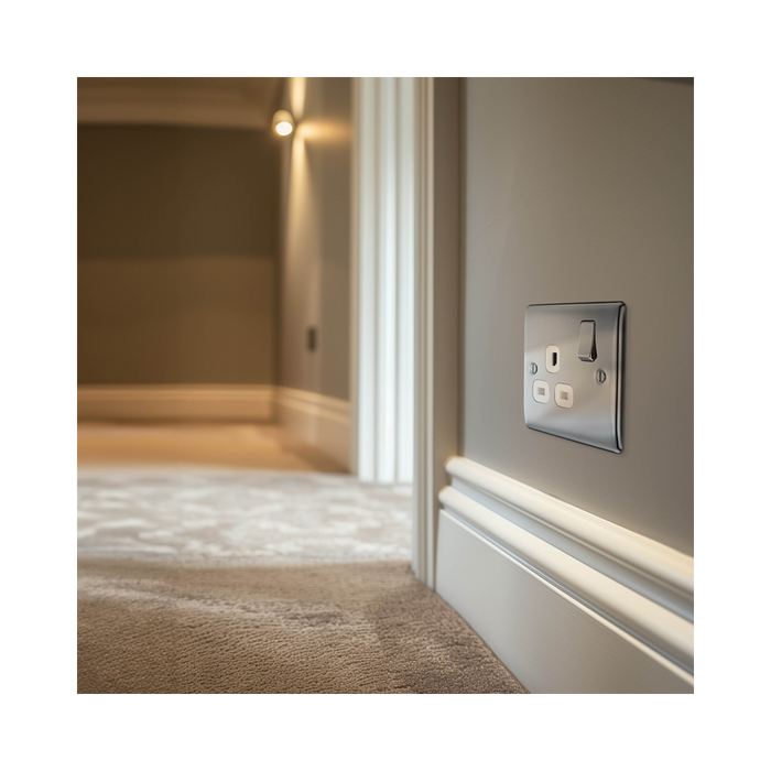 BG Nexus Metal Polished Chrome 13A Single Socket NPC21W