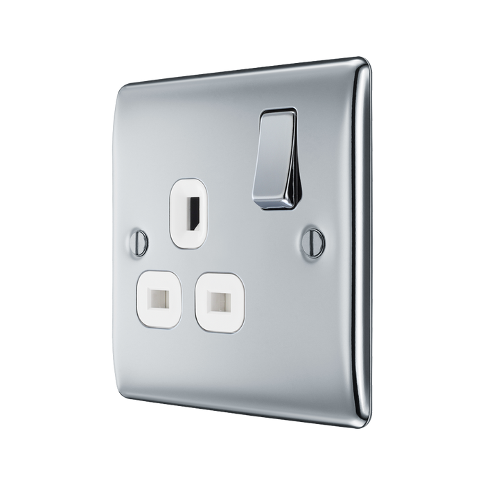 BG Nexus Metal Polished Chrome 13A Single Socket NPC21W
