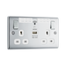 BG Nexus Metal Polished Chrome Wi-Fi Extender USB Socket NPC22UWRW – angled front view