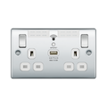 BG Nexus Metal Polished Chrome Wi-Fi Extender USB Socket NPC22UWRW Available from RS Electrical Supplies