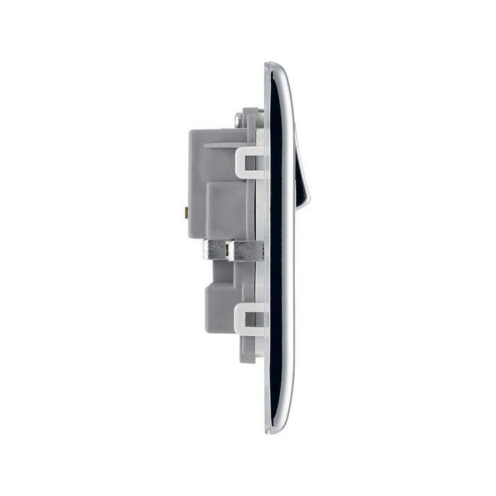 BG Nexus Metal Polished Chrome 13A Double Socket NPC22W