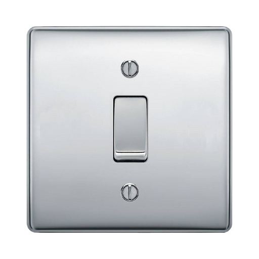 BG Nexus Metal Polished Chrome 20A Double Pole Switch NPC30 Available from RS Electrical Supplies