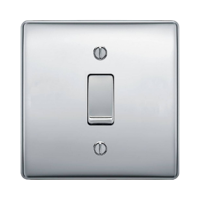 BG Nexus Metal Polished Chrome 20A Double Pole Switch NPC30 Available from RS Electrical Supplies