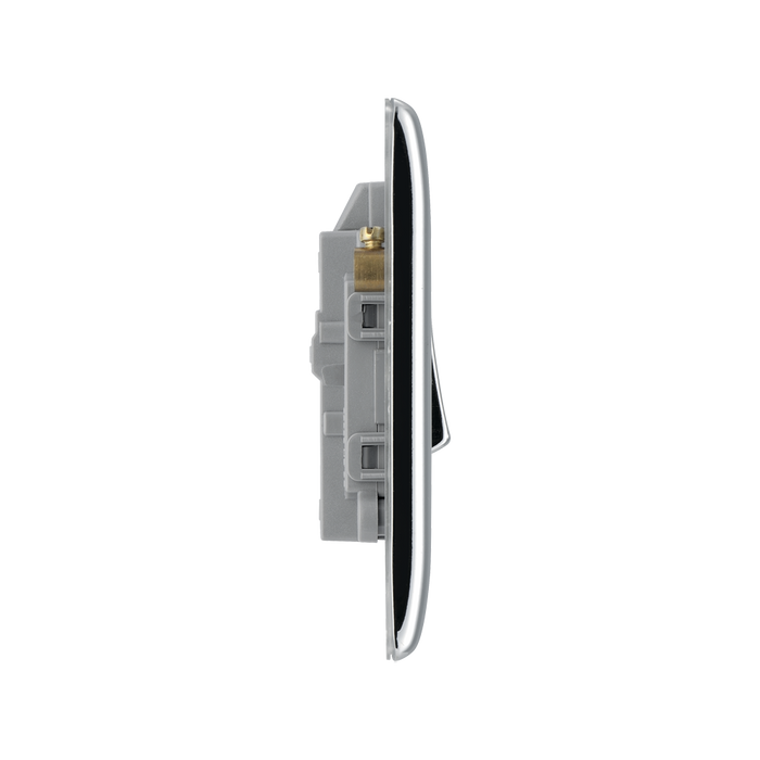 BG Nexus Metal Polished Chrome 20A Double Pole Switch with Neon NPC31