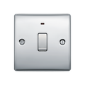 BG Nexus Metal Polished Chrome 20A Double Pole Switch with Neon NPC31