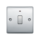 BG Nexus Metal Polished Chrome 20A Double Pole Switch with Neon NPC31
