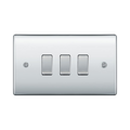 BG Nexus Metal Polished Chrome 3G Intermediate Combination Switch Available from RS Electrical Supplies