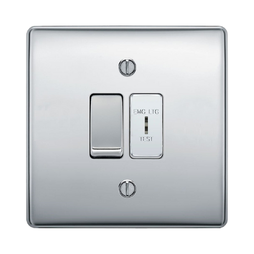 BG Nexus Metal Polished Chrome 2W & Emergency Key Switch NPC42EL Available from RS Electrical Supplies