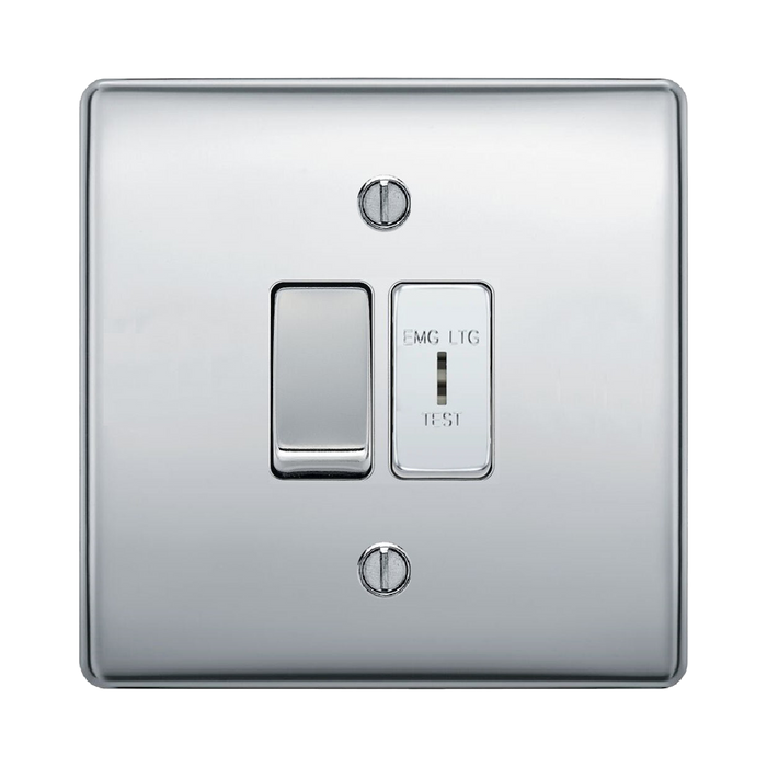 BG Nexus Metal Polished Chrome 2W & Emergency Key Switch NPC42EL Available from RS Electrical Supplies
