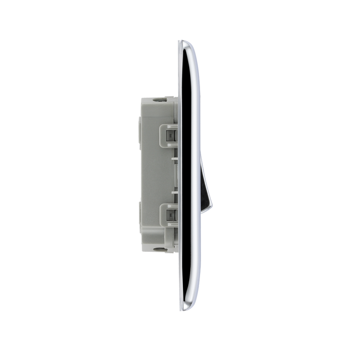 BG Nexus Metal Polished Chrome 2G 2W Light Switch NPC42