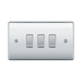BG Nexus Metal Polished Chrome 3G 2W Light Switch NPC432 Available from RS Electrical Supplies