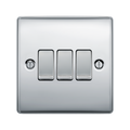 BG Nexus Metal Polished Chrome 3G 2W Light Switch NPC43