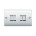 BG Nexus Metal Polished Chrome 4G 2W Light Switch NPC44