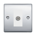BG Nexus Metal Polished Chrome Co-axial Socket NPC60W Available from RS Electrical Supplies