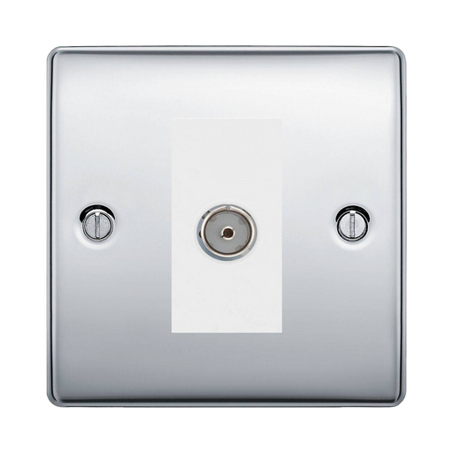 BG Nexus Metal Polished Chrome Co-axial Socket NPC60W Available from RS Electrical Supplies