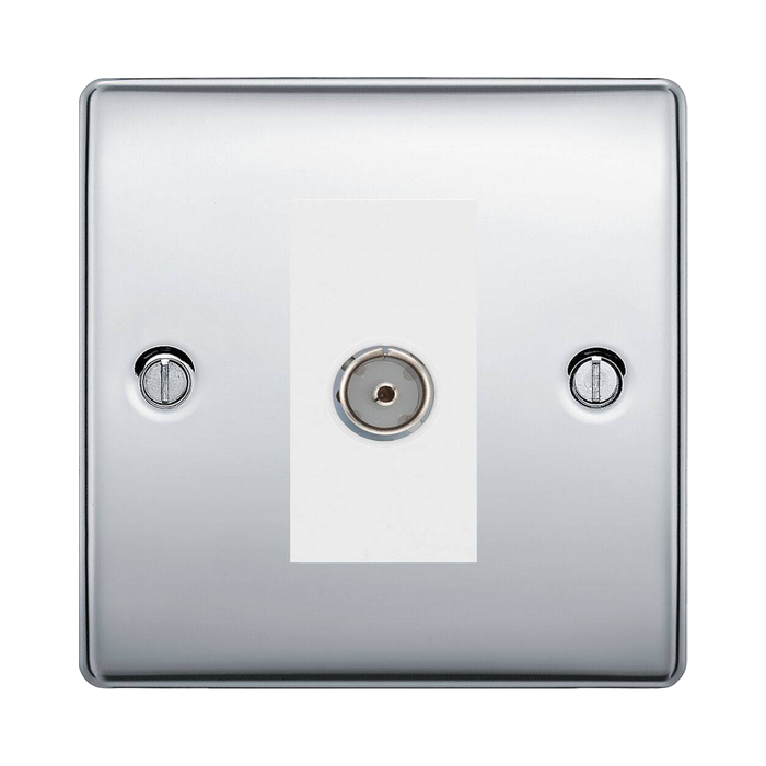BG Nexus Metal Polished Chrome Co-axial Socket NPC60W Available from RS Electrical Supplies