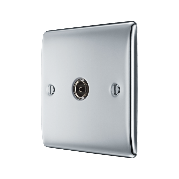 BG Nexus Metal Polished Chrome Co-axial Socket NPC60