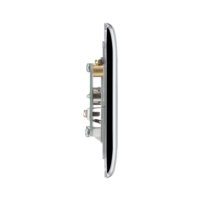 BG Nexus Metal Polished Chrome Double Co-axial Socket NPC61