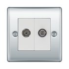 BG Nexus Metal Polished Chrome TV & Satellite Socket NPC65