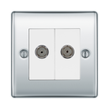 BG Nexus Metal Polished Chrome TV & FM Socket NPC66