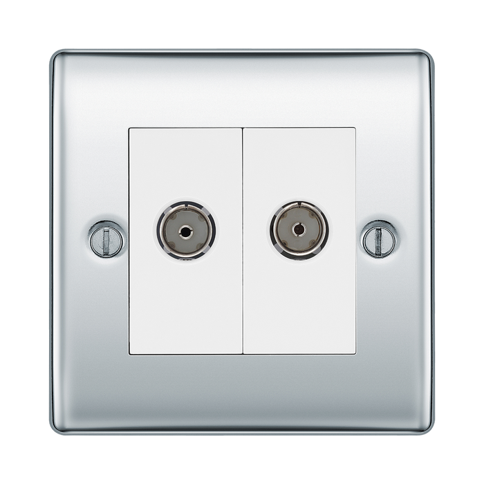 BG Nexus Metal Polished Chrome TV & FM Socket NPC66